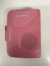 Byron Statics Portable Cassette Player Recorder FM AM Radio PINK