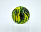 Vintage Blenko Glass Paperweight - 68F - Green/Yellow