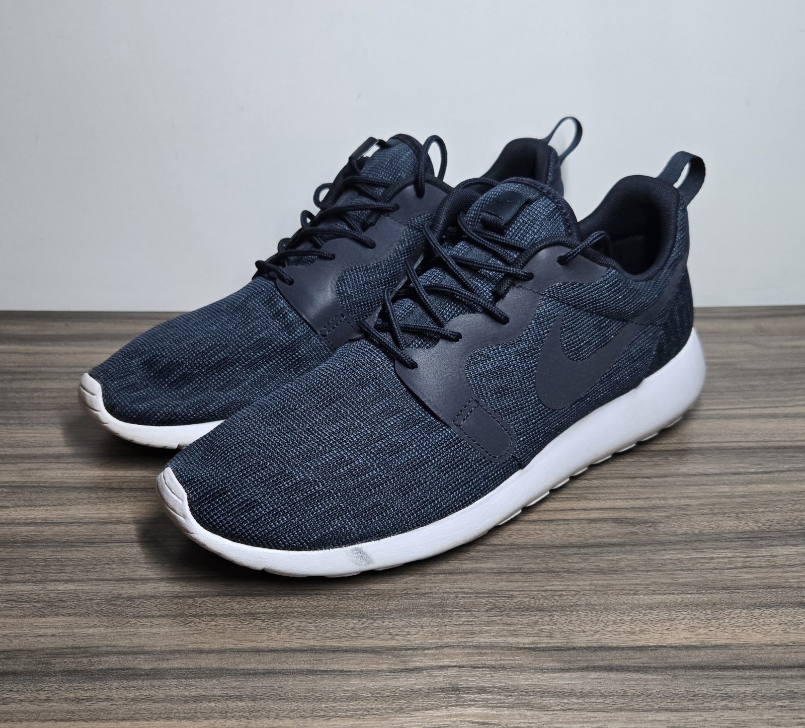Nike Mens Roshe One Knit Jacquard 777429-402 Blue Running Shoes Sneakers Sz 10.5