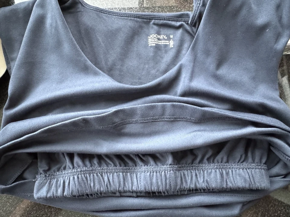 Sutiã acolchoado Jockey azul marinho ajustado top embutido cobertura total tamanho M - Imagem 4 de 4