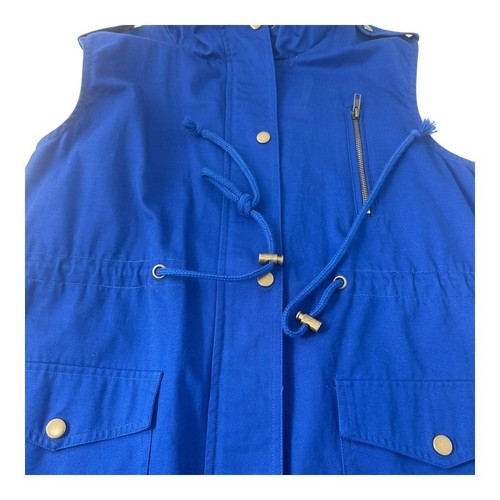 Zenana Outfitters gilet utility donna blu royal con cappuccio taglia L coulisse/tasche - Foto 8 di 13