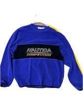 Vintage 90 s Blue Nautica Competition Quarter-Zip Fleece Pullover Men s Size L