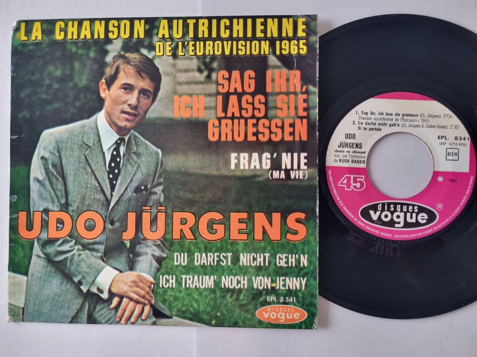 Udo Jürgens - Sag Ihr, Ich Lass Sie Gruessen 7'' Vinyl EP France