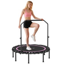 48" Rebounder Trampoline for Adults, Foldable Trampoline, Pink