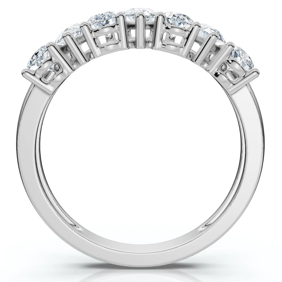 Anillo de aniversario de boda de diamantes en forma de pera de 1 1/5 quilates de oro de 14 k cultivado en laboratorio EF/VS Foto 2 de 4