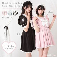 Thanksgiving Sale Target Heart Lace Ribbon Sailor Dress Jirai New