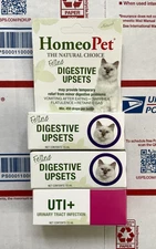 Lot of 3 - HomeoPet Feline UTI+ and Digestive Upsets Clear Drops - (15ml)