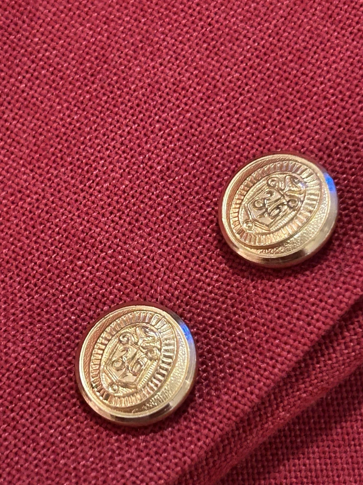 Blazer Rojo Brooks Brothers De Colección Para Hombre 46L 346 Botones Dorados Hecho en EE. UU. Navidad Foto 3 de 4