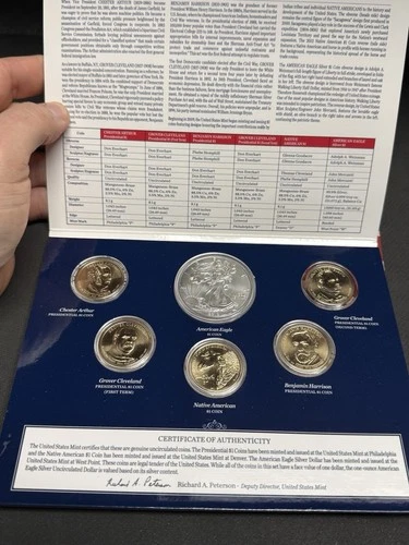 2012 U.S. Mint ANNUAL UNCIRCULATED DOLLAR COIN SET w/ American Silver Eagle $1