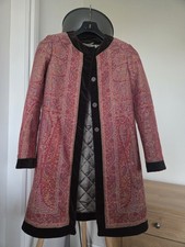 ETRO Milano Women Paisley Jacqard Quilted Wool Jacket Made ITALY Coat UK 8- 10