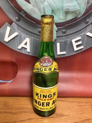 Nehi Soda Bottle Kings Pale Dry Ginger Ale Bottle Schenectady NY Paper Label Old