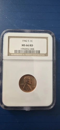 1942 s wheat penny Ms66 RD