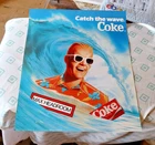 Vintage 1986 Max Headroom Coke Coca-Cola 14x17 Poster Catch The Wave NOS Ocean
