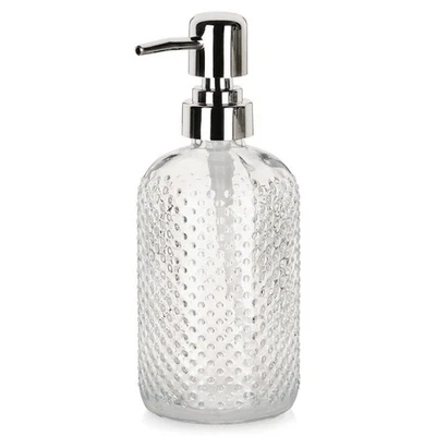 Distributeur savon verre 430 ml transparent design élégant - Photo 1/4