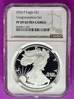 2026 P  $1 American Silver Eagle Congratulations set  NGC PF69 Ultra Cameo ASE