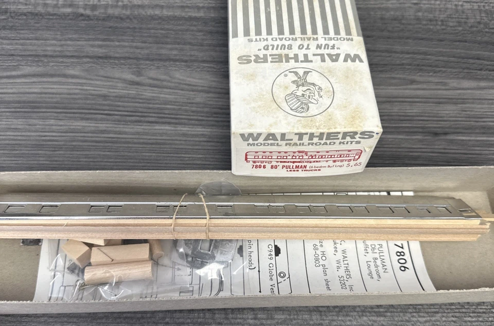 Walthers HO Scale Craftsman Kit #7806 80’ Pullman NOS - Image 3 of 3