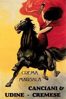 Marsala Liquor Lady Horse Cappiello Vintage Poster Advertising Repro Free Ship Marsala Liquor Lady Horse Cappiello Vintage Poster Advertising Repro Free Ship
