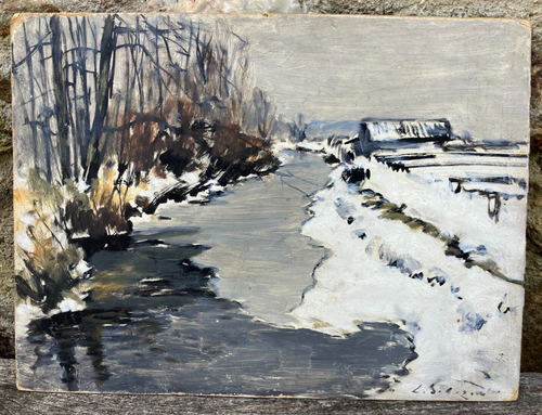 Sologoub,Leonid Romanovitch 1884-1956 Russland Landschaft Winter Russian