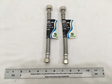  2 NEW Lead-Free 8" Stainless 1/2" IPS X 3/8 COMP Braided Faucet Line 27108-NL