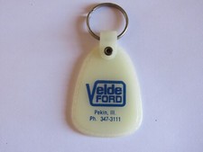 Vintage Velde Ford Pekin Illinois Dealership Key Chain FOB IL Rare Dealer Rare