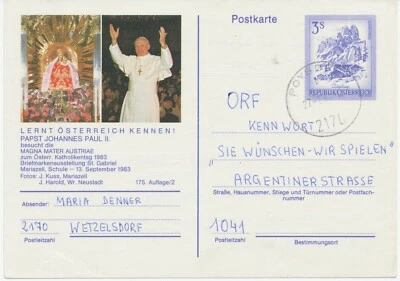 ÖSTERREICH 1983 Sonder-Bildpostkarte anläßlich des Papstbesuches (Papst Johannes - Bild 1 von 2