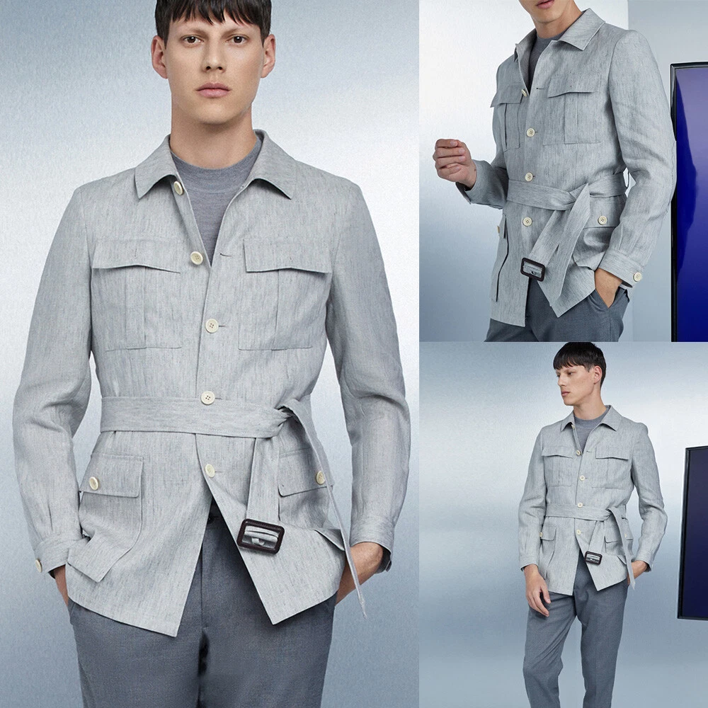 Light gray cheap mens coat