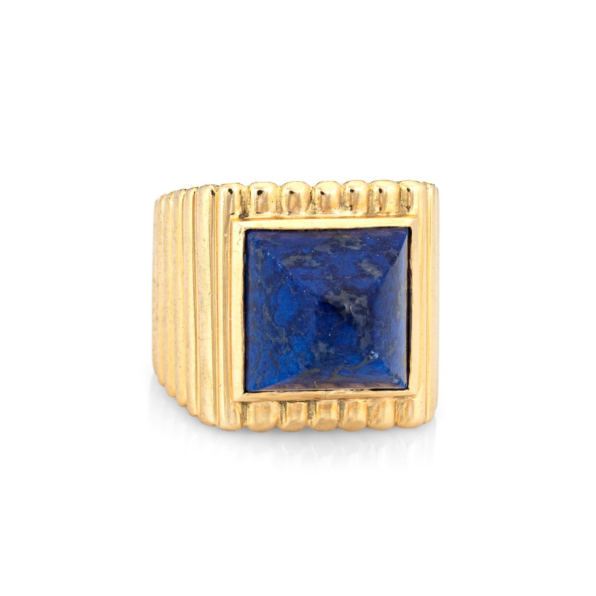70s Tiffany & Co Sugarloaf Lapis Lazuli Ring 18k Yellow Gold Sz 5