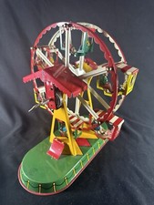 Vtg J. W. Tin Litho Wind up Ferris Wheel w/ Key Nurnberger Germany Display Works