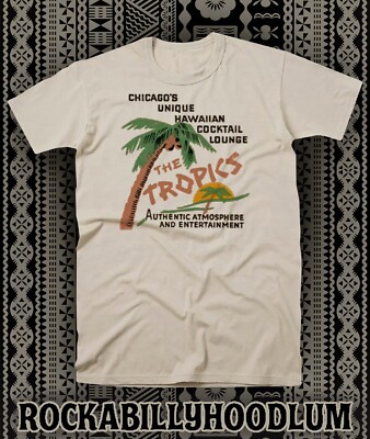 Retro Tiki Art Tee T Shirt Cotton Mug Bar The Tropics Chicago Cocktail Lounge