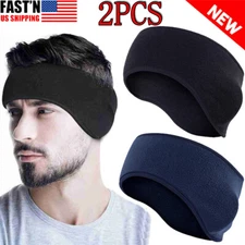 2PCS Sports Ear Warmer Headband Fleece Winter Ear Muffs Headwrap for Women Men