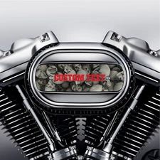 Custom Text Skulls Design Air Cleaner Insert Replaces Stock Harley Insert