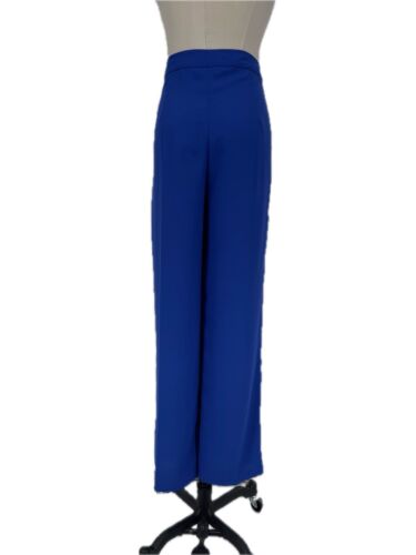 NWT Ming Wang S Beautiful Blue Side Zip Straight Leg Pants Small
