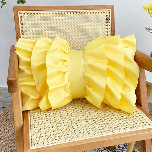2x Bowknot Kissenbezug Satin Rüschen Überwurf Sofa Bettwäsche Dekoration DIY - Bild 7 von 18