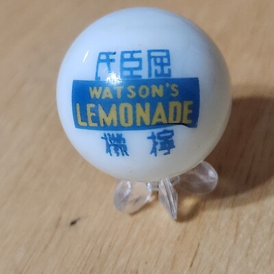 WATON'S LEMONADE DRINK MARBLE SHOOTER SIZE 1'' SODA POP ADVERTISING HONG KONG