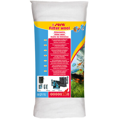 Sera Filter Wool 500 grams Clear Water Filter Media for Fine Particle Removal
