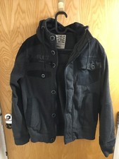 Daniel Lei Dl Series Size S Grey Hooded Long Sleeve Jacket Pockets Logos