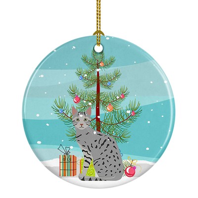 Egyptian Mau Cat Merry Christmas Ceramic Ornament CK4766CO1