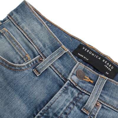 Veronica Beard NWT Jeans Size 24 US Debbie Skinny Solid Blue Cotton Blend