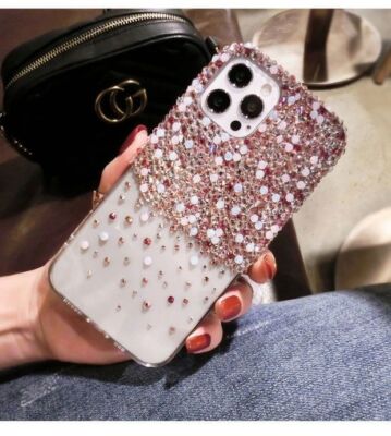 For iPhone 15 14 13 Pro Case Sparkly Bling Stars all over the sky gems Diamond