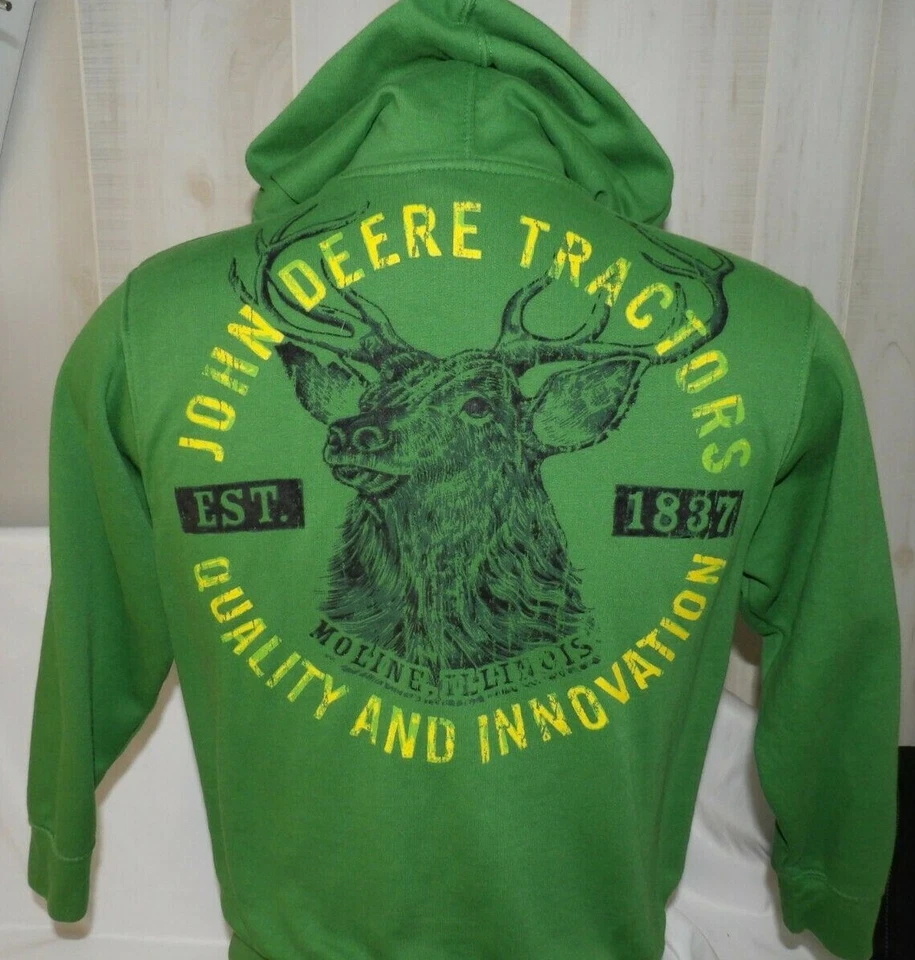 Sudadera con Capucha Verde John Deere Cremallera Niño Talla L 14 Niños Jóvenes Foto 2 de 4