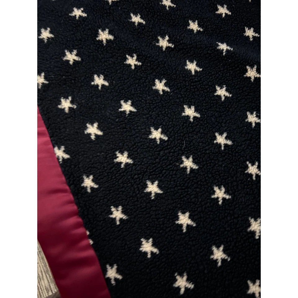 Cobertor de lã pesado acabamento acetinado bandeira americana patriótica dos EUA 60 x 62 - Imagem 4 de 4