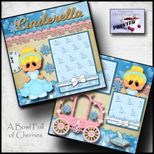 CINDERELLA PRINCESS 2 premade scrapbook pages paper layout CHERRY 0177