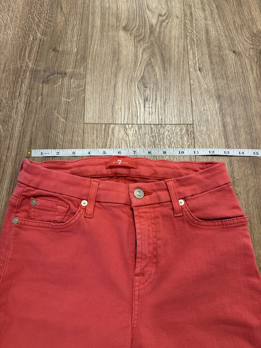 セブンフォーオールマンカインド　アメリカ製　レディース　スキニー 26インチ Seven 7 For All Mankind Womens 26 Pink Skinny Stretch Jeans