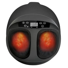 Foot Massager Machine with Heat, 5 Intensity Levels & Remote for Deep Relaxation