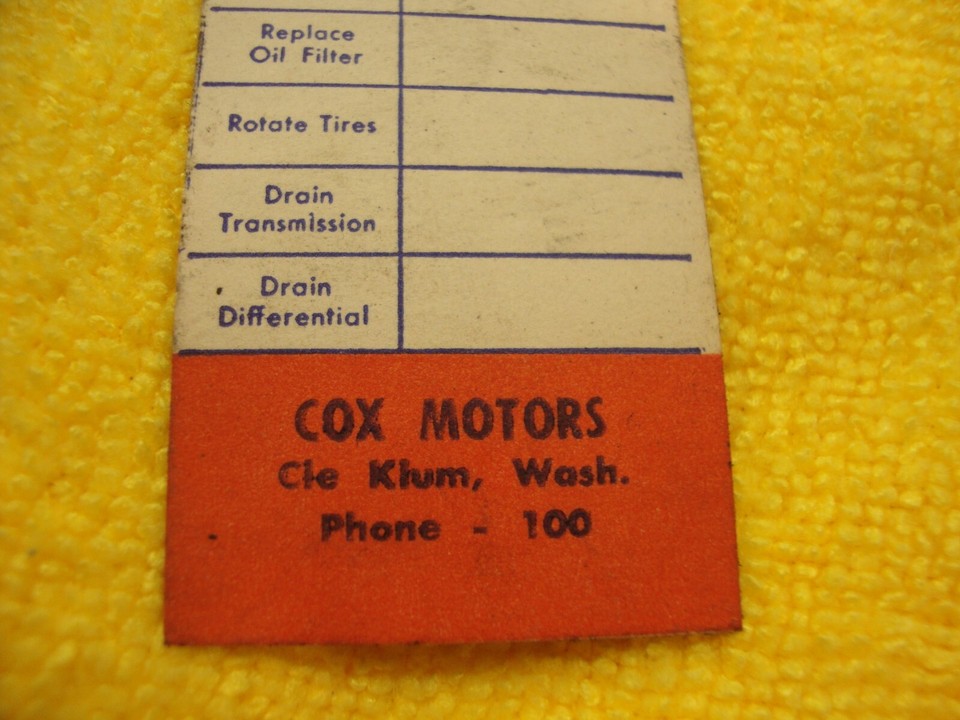 Vintage Dodge Plymouth Door Jamb Oil Change Stickers Service Station