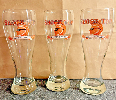 Shock Top Belgian White Ale 9  23oz Pilsner Glass Each Sold Separately