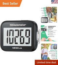 NESKLA 3D Pedometer for Walking, Simple Step ...
