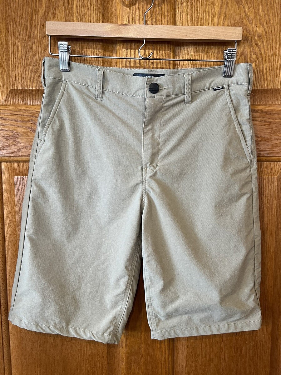 CG14 Hurley Nike Dri Fit Shorts Khaki Flat Front Boys 18 | eBay