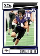 2022 Panini Score Charlie Kolar RC Rookie #374 Baltimore Ravens