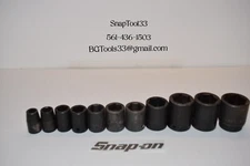 Snap-On 11 pc 1/2" Drive 6-Point SAE Flank Drive® Shallow Impact Sockets